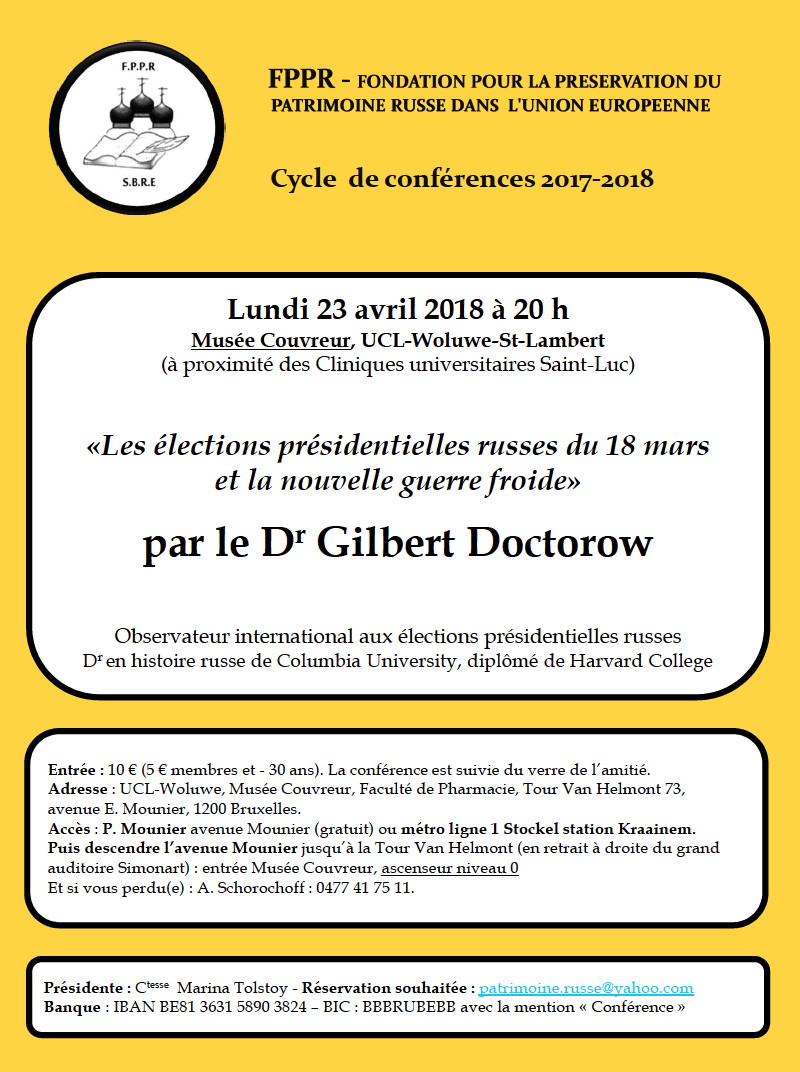 Les élections présidentielles russes du 18 mars et la nouvelle guerre froide.